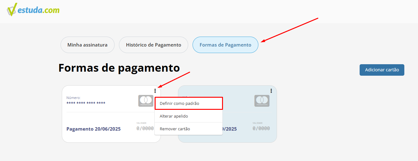 FORMAS DE PAGAMENTO - CRÉDITO - DEFINIR PADRÃO.png
